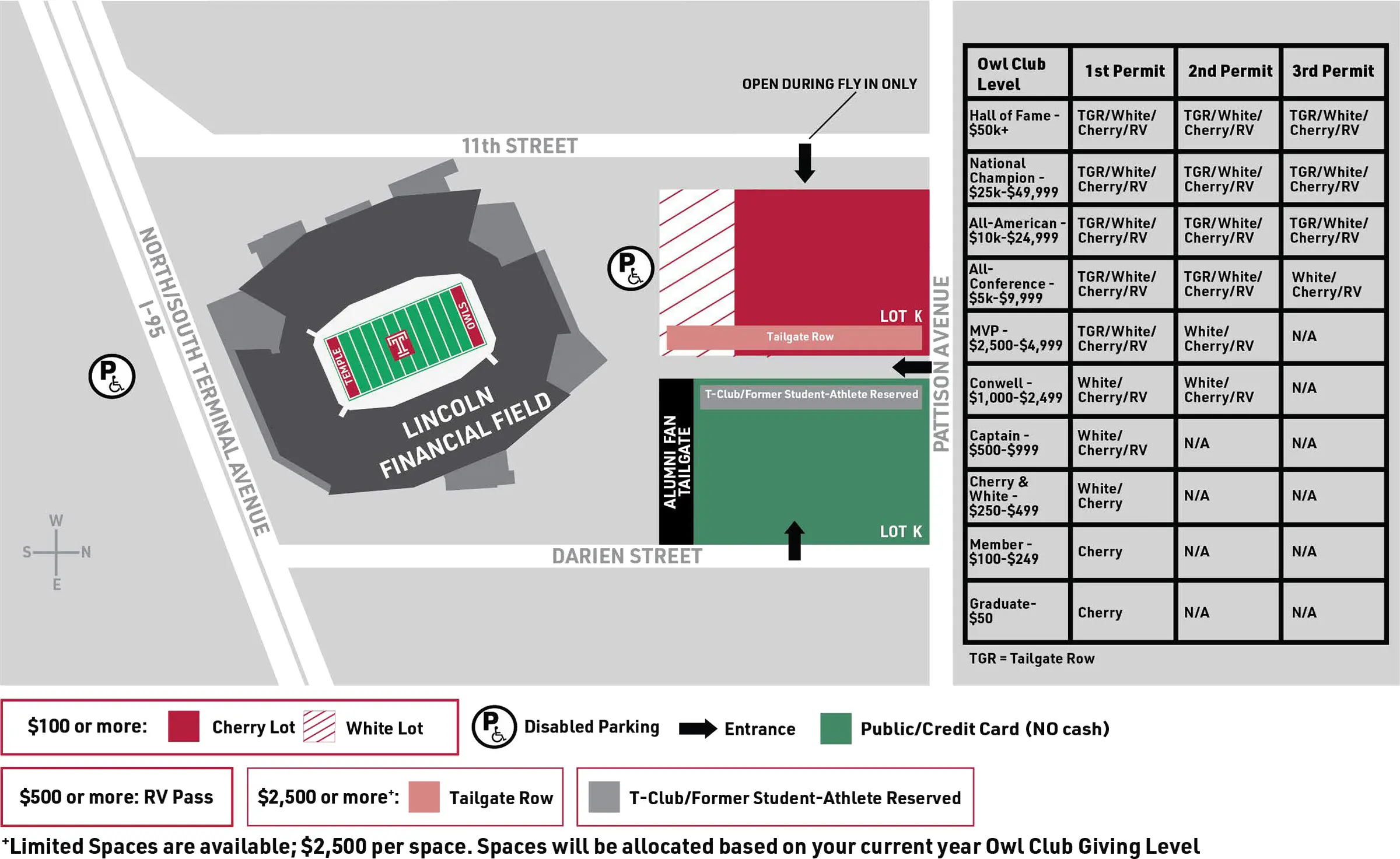 2024 football parking map
